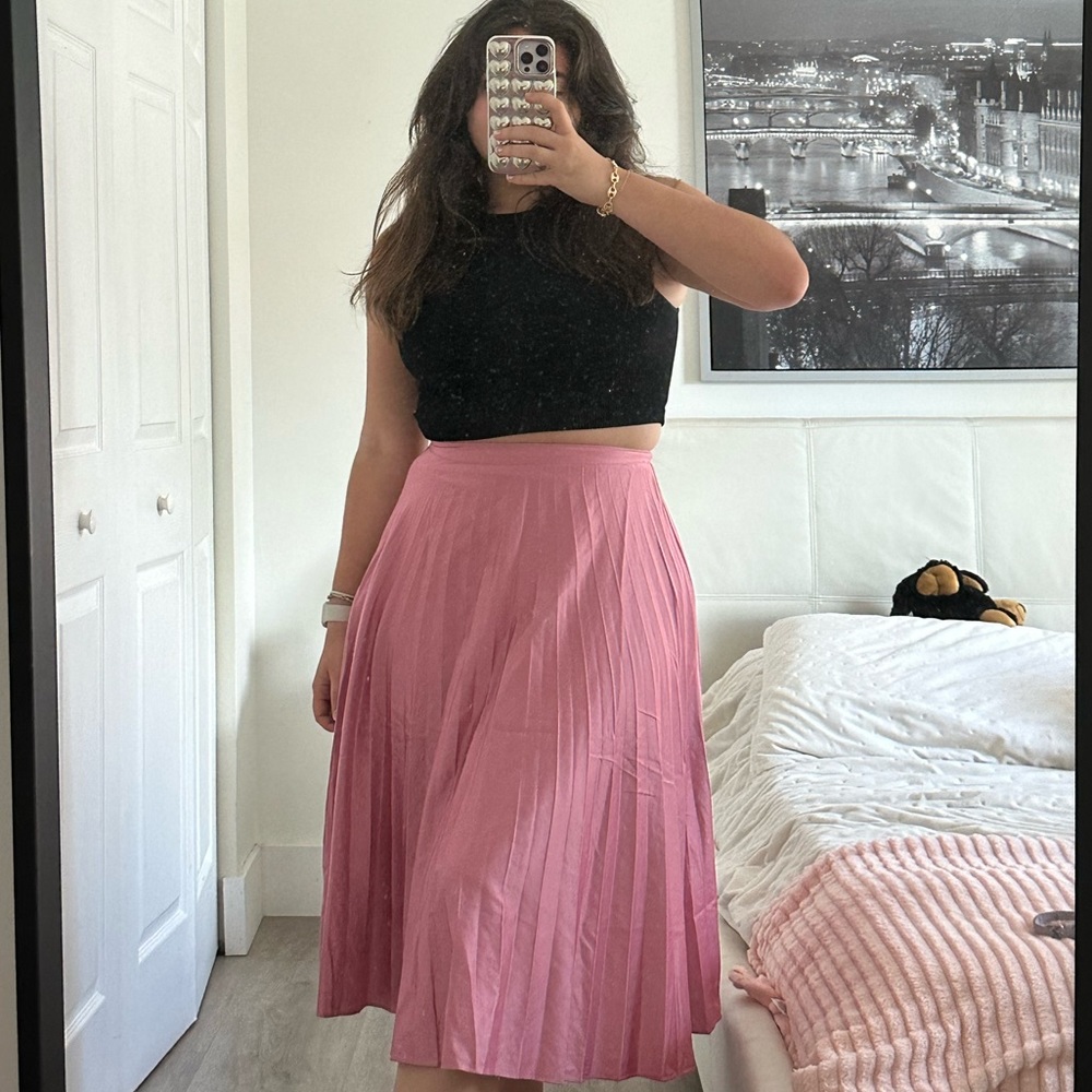 Topshop Pink Midi Skirt Size 6
